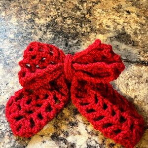 Handmade Red Crochet Bow